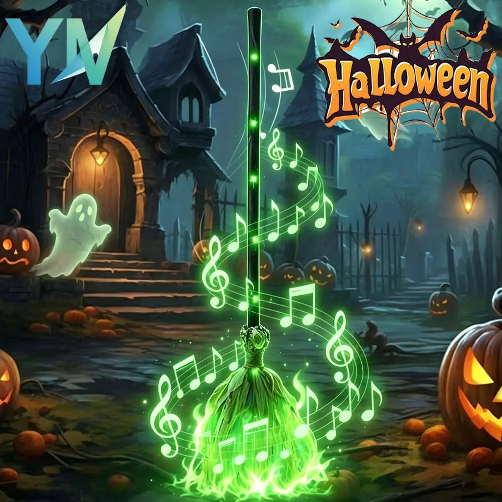 Escoba de Bruja con Movimiento, Luz y Sonido - Halloween